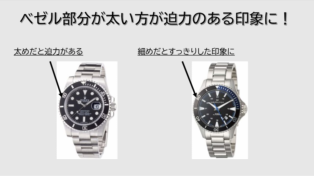 ダイバーズウォッチのベゼルの太さ